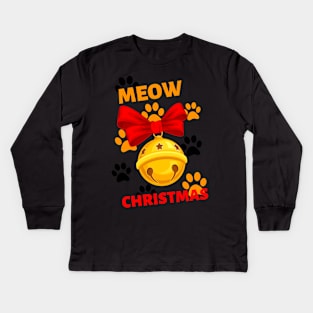 Meow Christmas Kids Long Sleeve T-Shirt